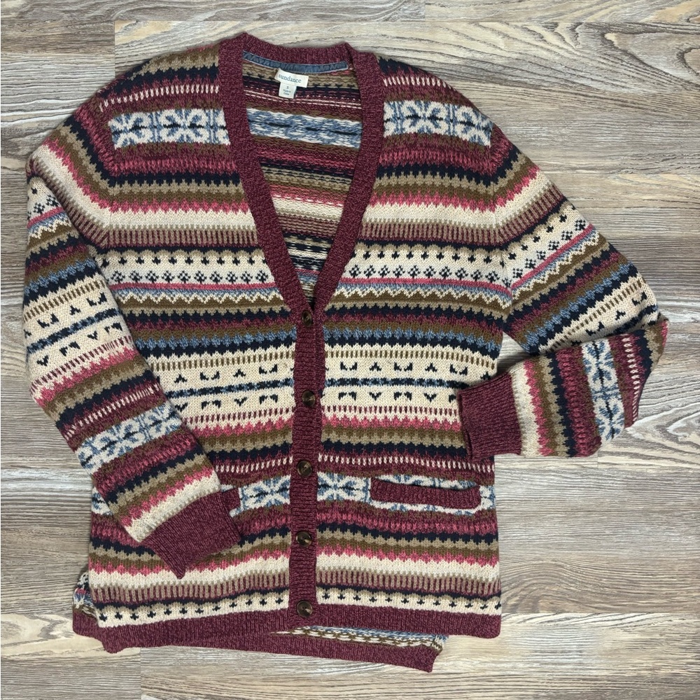 Sundance FairIsle Patterned Cardigan new condition sz S - Picture 2 of 9